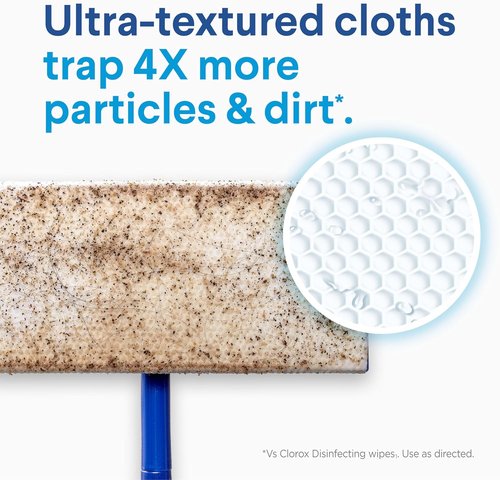 Clorox Disinfecting Wet Mop Pad | Multi-Surface Floor Wipes - 24 Disposable Refills Per Pack, Rain Clean