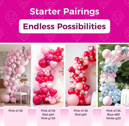 Bezente Pastel Pink Latex Party Balloons - 100 Pack of 12-Inch Round Helium Balloons for Weddings & Celebrations