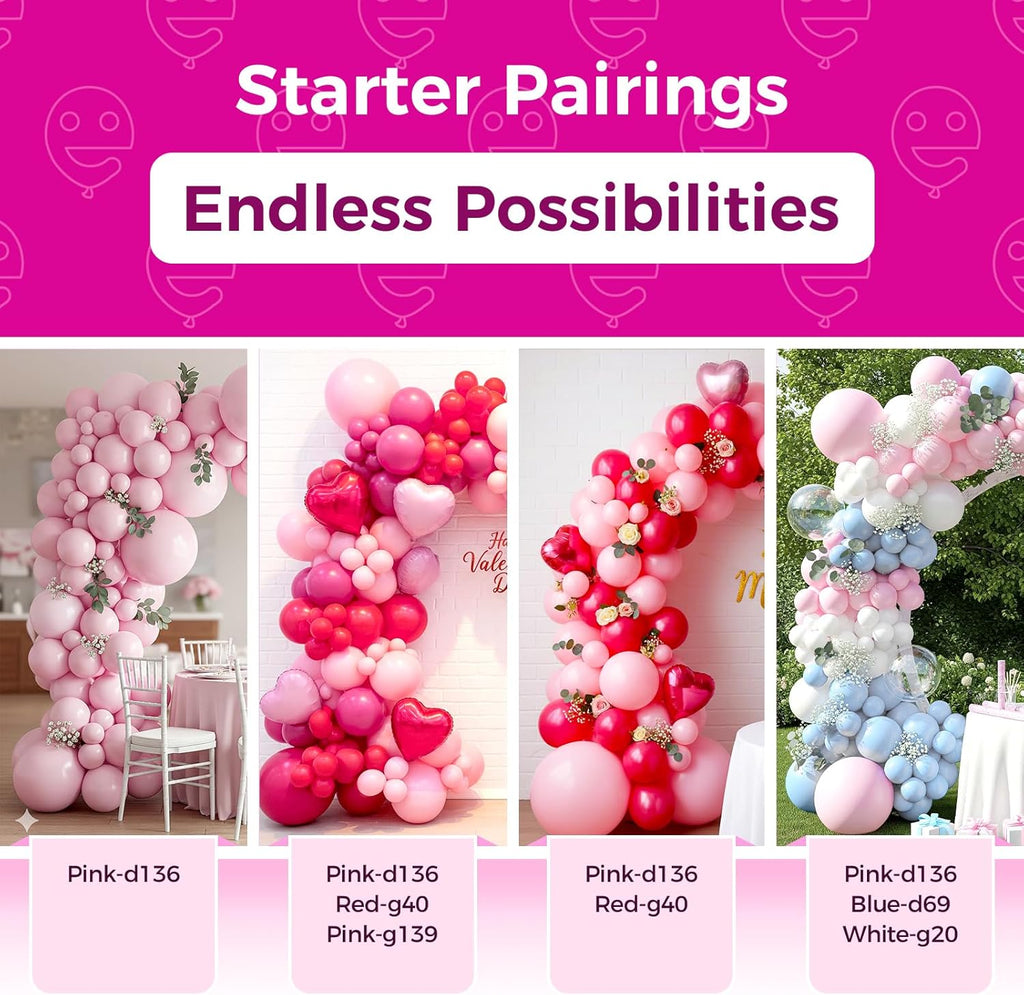 Bezente Pastel Pink Latex Party Balloons - 30 Pack of 18-Inch Large Round Balloons for Celebrations