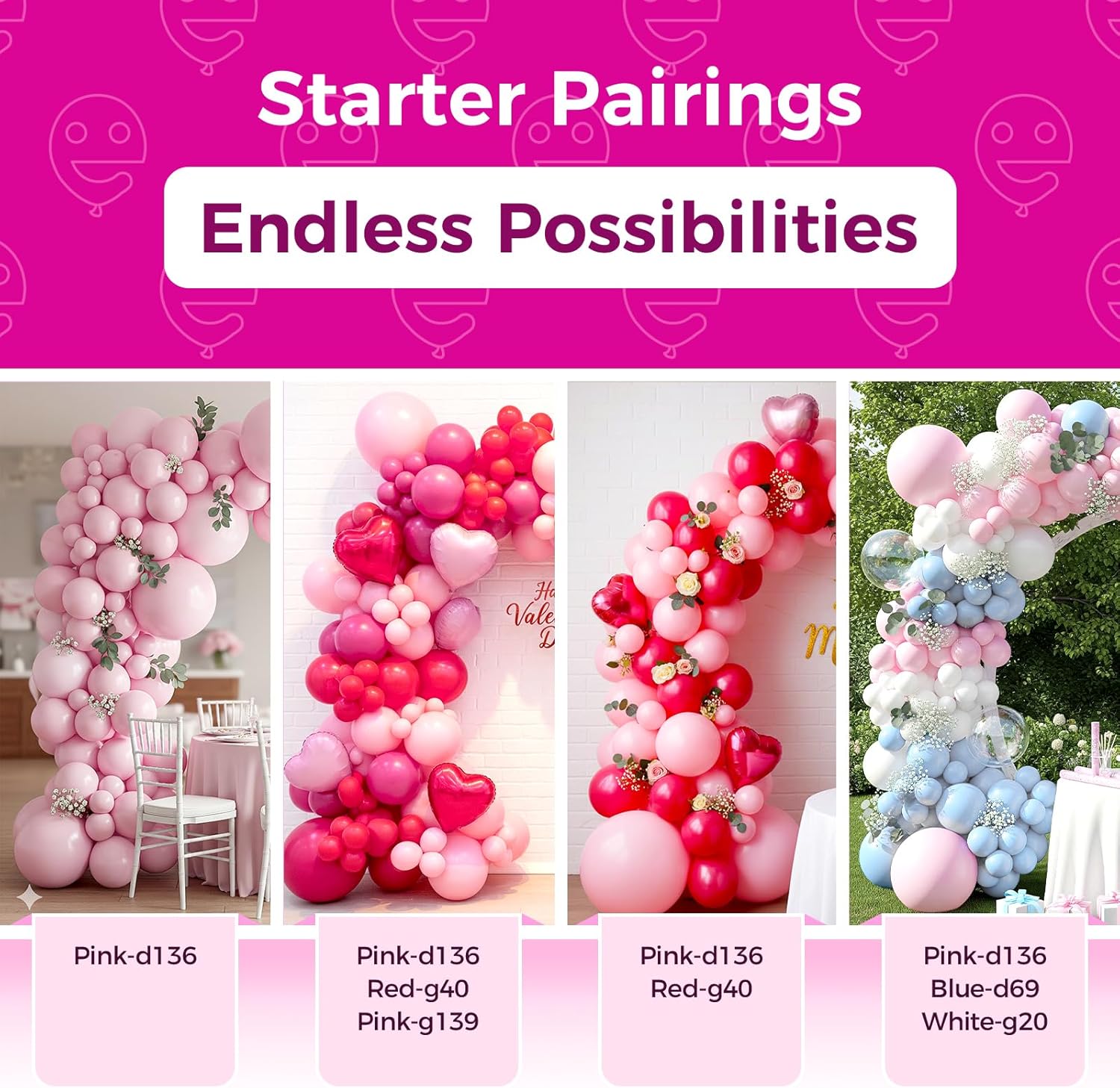 Bezente Pastel Pink Latex Party Balloons - 30 Pack of 18-Inch Large Round Balloons for Celebrations