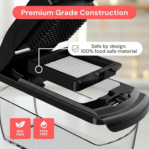Fullstar Vegetable Chopper & Mandoline Slicer - 8-in-1 Food Prep Tool with Container & Julienne Feature | Black