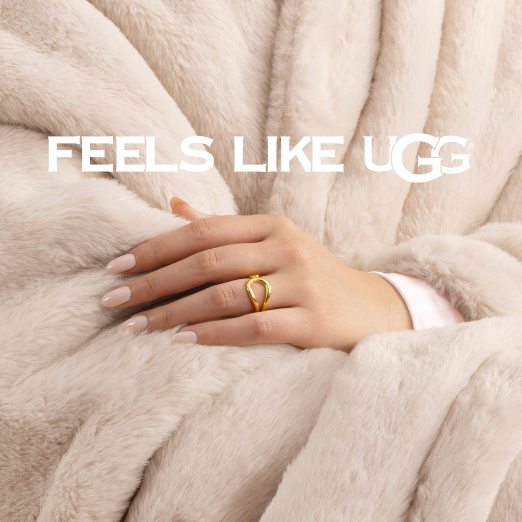 UGG Faux Fur Throw Blanket - Soft Luxury Throw for Couch, Cozy Bedroom Decor & Living Room Decor, Housewarming Gifts for Women, Beige Light Sand, 50"x70" (Marcella)