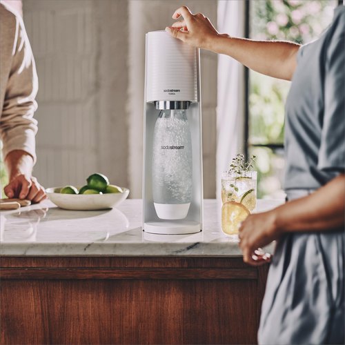 SodaStream Terra Sparkling Water Maker (White) with CO2, DWS Bottle and Bubly Drop