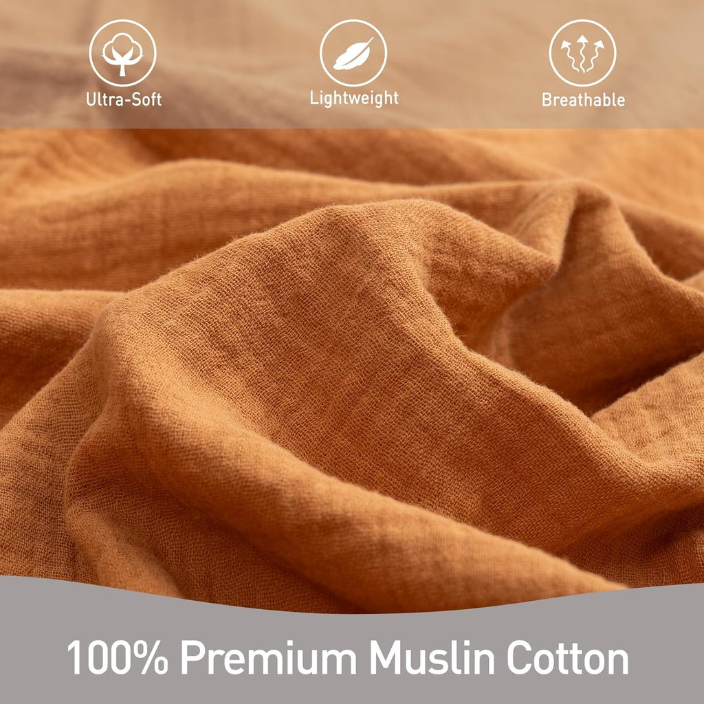 Skiennix Muslin Swaddle Blankets - Breathable Soft Receiving Blankets, 3 Pack, Large 38 x 40 Inches, Elegant Colors