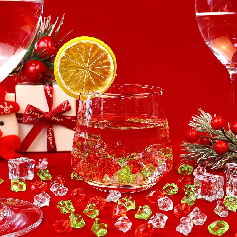 Variation of THIS listing: 500pcs Fake Ice Cubes - Iridescent Red Green Clear Acrylic Vase Fillers (0.5")