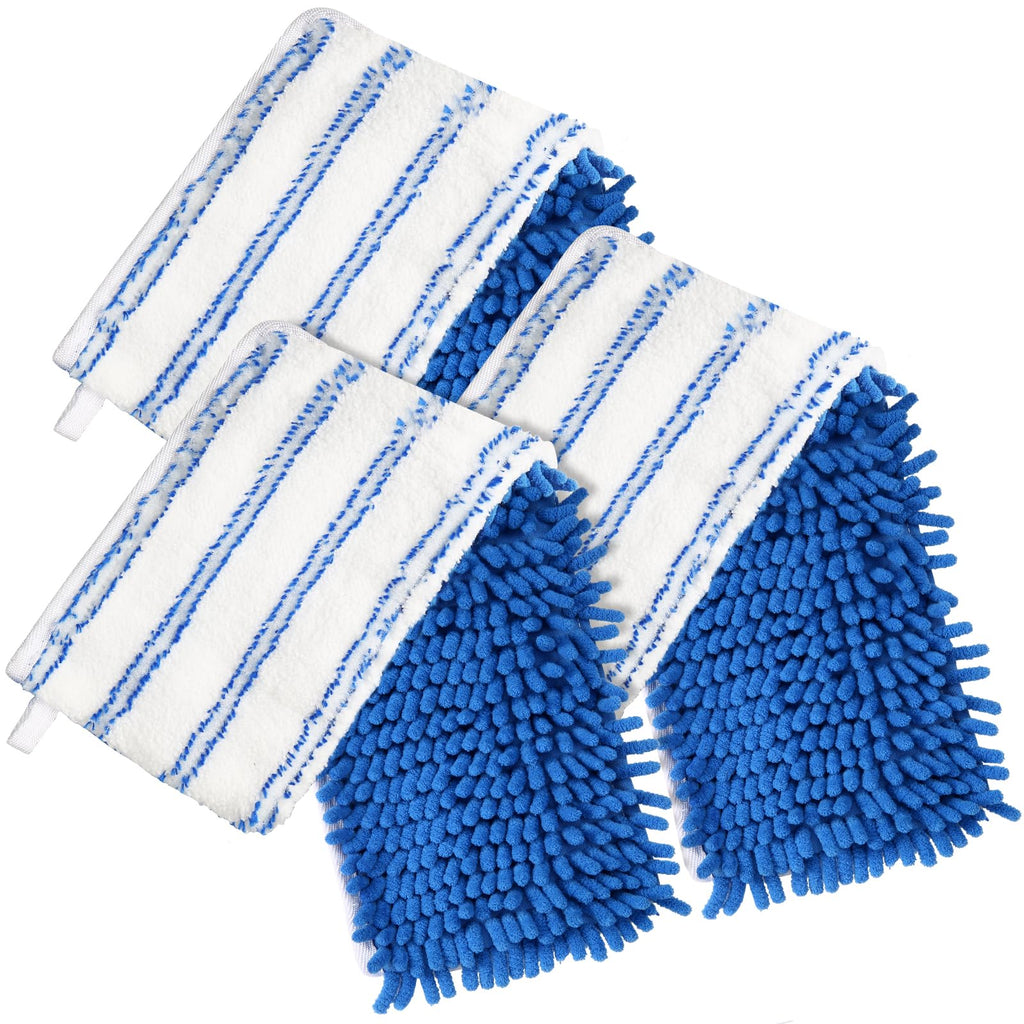 3 Pack Mop Heads Replacements Compatible with O-Cedar Dual-Action Flip Mop, Double-Sided Microfiber Chenille Mop Refills for Dry Wet Use, Washable Reusable Floor Cleaning Pads