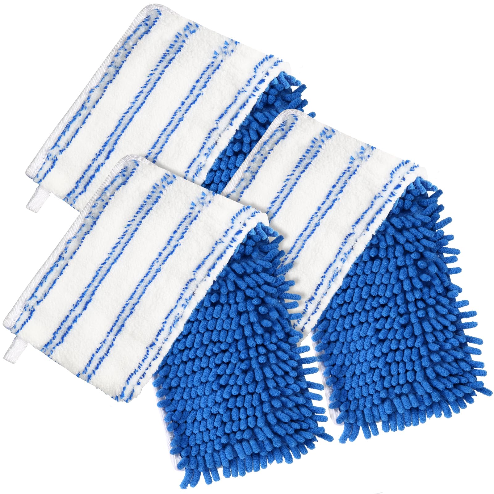 3 Pack Mop Heads Replacements Compatible with O-Cedar Dual-Action Flip Mop, Double-Sided Microfiber Chenille Mop Refills for Dry Wet Use, Washable Reusable Floor Cleaning Pads