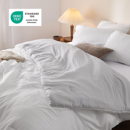 Bedsure Twin Size Comforter Set, Reversible White Soft Prewashed Bedding for All Seasons, 2 Pieces Warm Down Alternative Bed Set, 1 Lightweight Comforter (68"x88") and 1 Pillowcase
