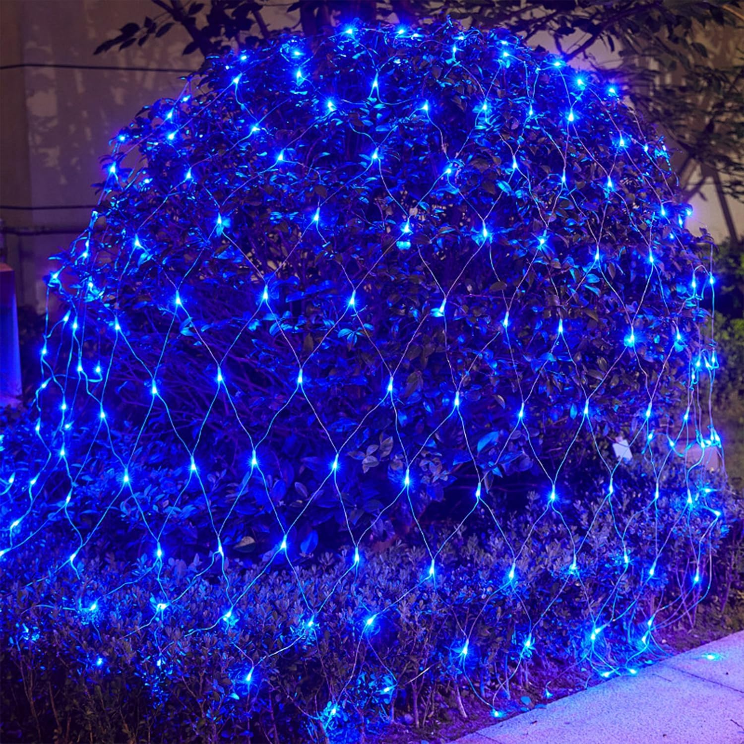 WATERGLIDE 12FT x 5FT Outdoor Christmas Net Lights - 360 LED Waterproof Mesh String Lights | 8 Lighting Modes, Blue