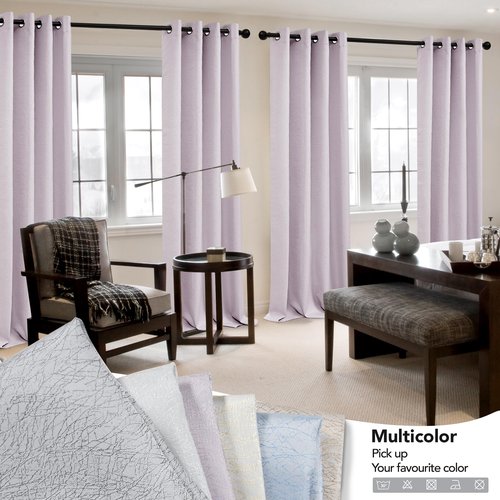 Deconovo 100% Blackout Curtains, Living Room Curtains Jacquard, Blackout Curtains for Bedroom, 2 Panels,Pink-Jacquard,52x63 Inch