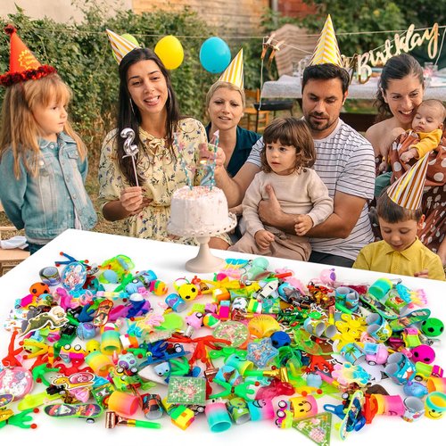 HNSYYF 300-Piece Kids Party Favors Toys Kit for Birthdays, Classroom Prizes, Easter Egg Hunts, Carnivals & More