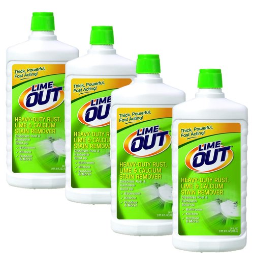 Lime Out Heavy-Duty Rust, Lime & Calcium Stain Remover, Multi Purpose Cleaner, 24 Ounce, 1 Pack of 4, White, 24 Fl Oz