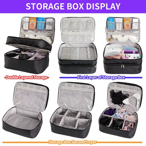Turesmith Lockable Adult Toy Storage Bag - Large 15.7" x 10.2" x 8.7" Premium Faux Leather, Soft & Durable, Discreet Adult Toy Organizer with Dividers, Includes 2 Locks & 4 Bags