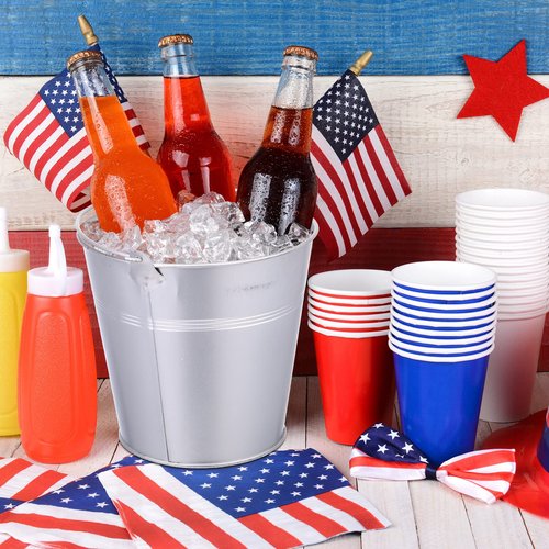Didaey 24 Pcs Metal Beer Bucket Bulk Ice Bucket Ice Pails with Handle Champagne Soda Party Beverage Chiller for Summer Picnic Pool Wedding Party Supplies Wine Champagne Bar (7.1 x 6.5 x 5.1",Silver)