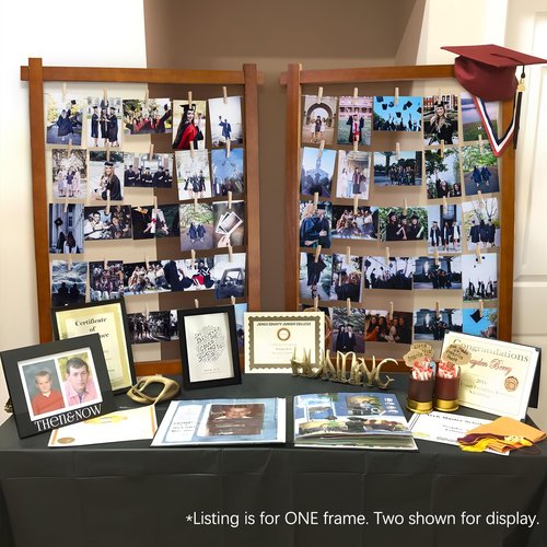 2026 Graduation Decorations - Wooden Picture Frame Decor with Clips - Class of 2026 Grad Centerpieces Table Wall Decoration Party Supplies for Kindergarten Preschool High School College