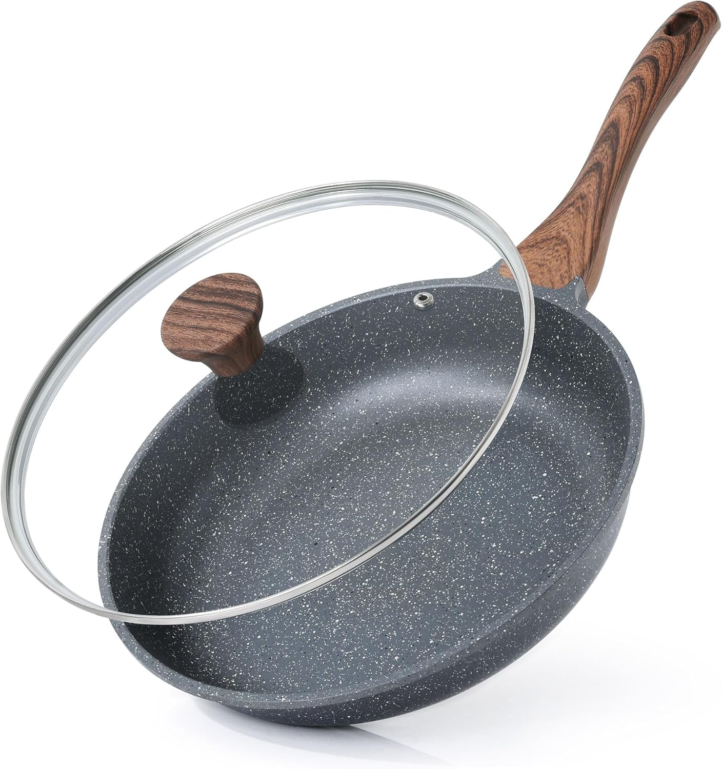 SENSARTE Nonstick Frying Pan - Healthy Omelet Skillet with Glass Lid | 8-Inch PFOA Free Cookware
