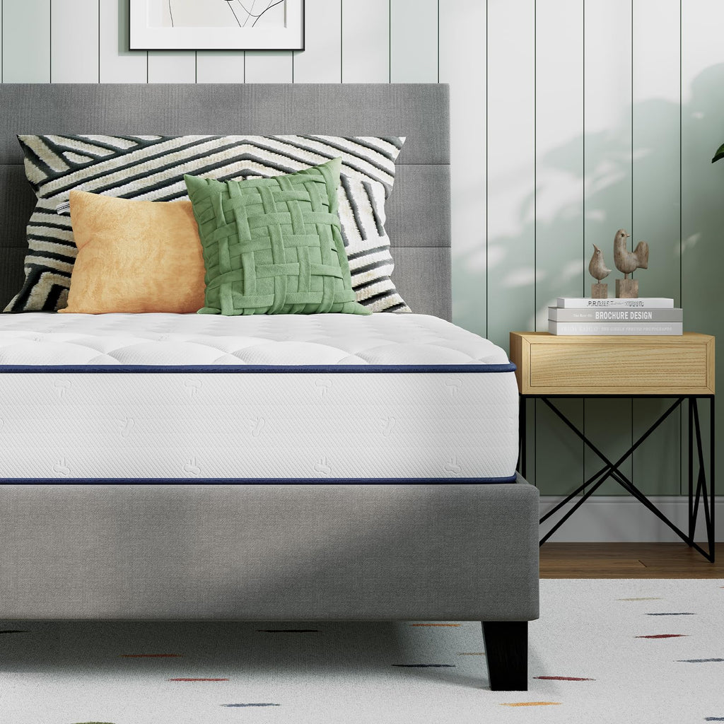 Novilla Twin Mattress 6 Inch, Foam and Spring Hybrid Mattresses for Restful Sleep, Twin Mattress in a Box, Medium Firm, CertiPUR-US Certified Foam, Durable Support, Eco-Friendly Packaging