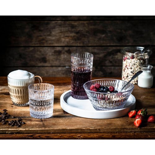 Nachtmann Ethno Crystal Tumblers – Set of 4 Lead-Free 10.25 oz Glasses with Arabesque-Inspired Design, Refined Barware for Cocktails, Whiskey, Water, Spirits, Entertaining at Home & Events