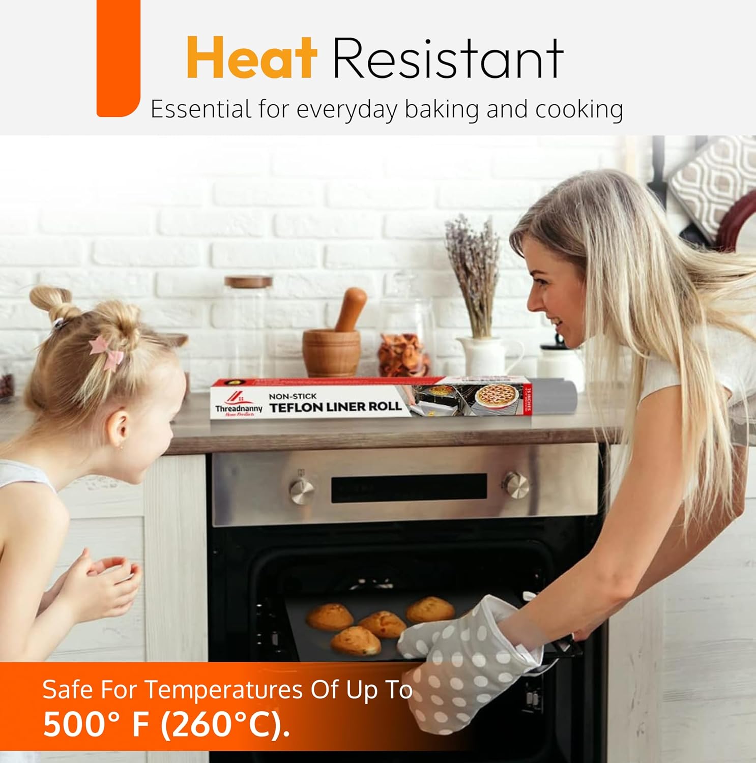 Silver Teflon Liner Roll - Versatile Non-Stick Oven, Stovetop & Grill Mat (75” x 17”) - Custom Fit