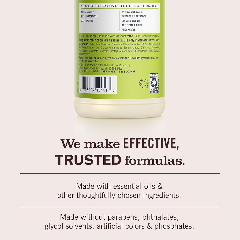 Mrs. Meyer's Clean Day Multi-Surface Cleaner - Lemon Verbena Scent, 16 Fl Oz Bottle | Eco-Friendly Formula