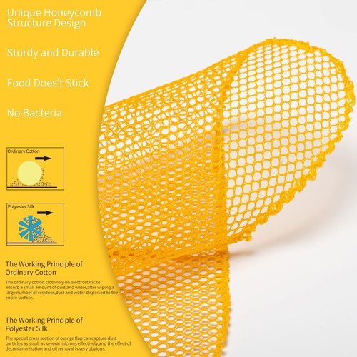 BAIKAFU 6Pcs Dish Wash Net,Innovative Mesh Cloth,Ultra Non-Scratch Dish Rags for Washing Dishes,100% No Odor/Quick Dry,Perfect Scrubber,Dish Sponges for Washing Dishes Yellow/Pink/Gray