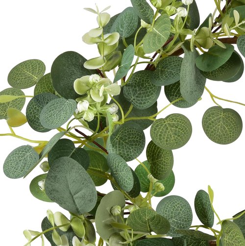 LSKYTOP Green Eucalyptus Wreaths 12'' Artificial Spring Summer Eucalyptus Leaf Wreaths with Berries for Home Farmhouse Front Door Decor