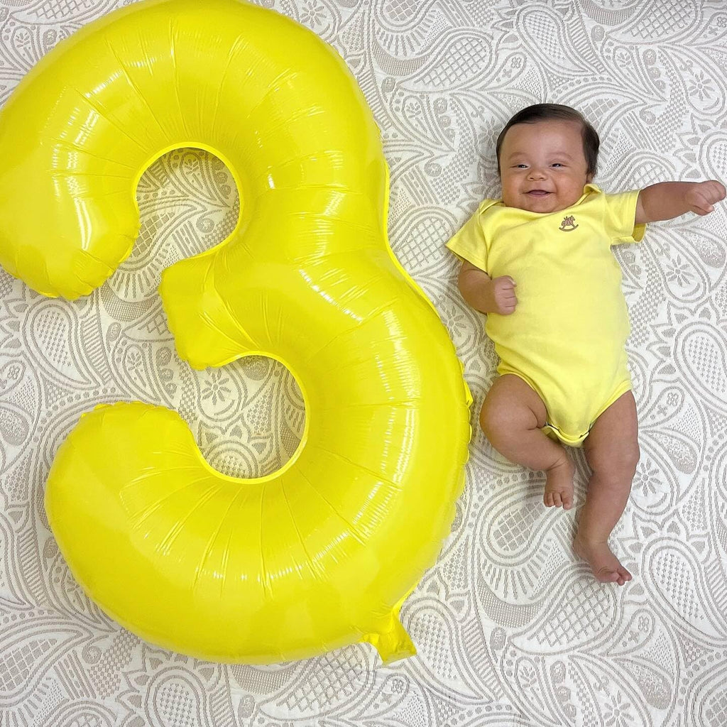 Yellow Number 3 Balloon - 40 Inch Birthday Decoration for Kids & Adults | Perfect for 3rd Birthday Parties