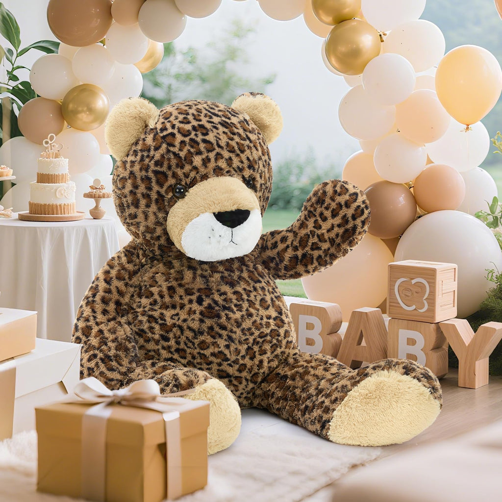 MaoGoLan 51" Giant Cheetah Stuffed Animal Plush Toy, Large Leopard Stuffed Animal Plush Pillow for Girlfriend Boyfriend Kids, Super Soft Cheetah Stuffy Gift for Valentines Birthday Baby Shower Decor