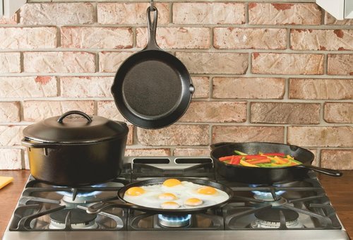 Lodge Handleless Oval Serving Griddle - 10" x 7.5" - Durable Cast Iron | Black Finish
