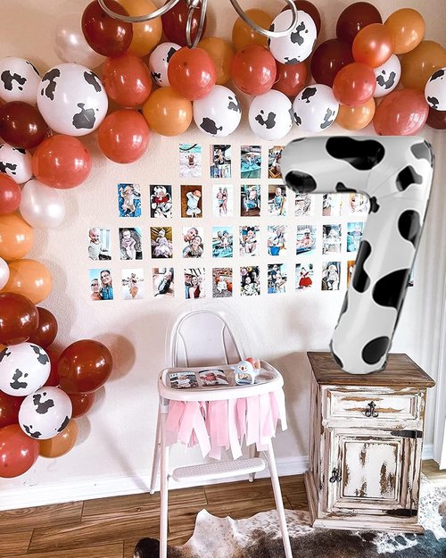 Cow Print Number Balloon - 40 Inch 0 Balloon for Farm Birthday Decorations | Perfect for Girls' Parties