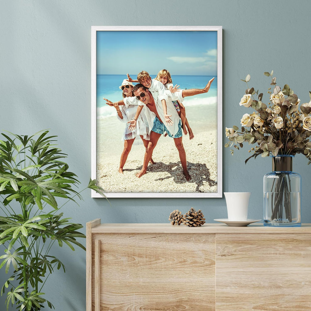 Wall26 Custom Framed Poster - Stylish Canvas Wall Art for Living Room or Bedroom | 12"x16" White