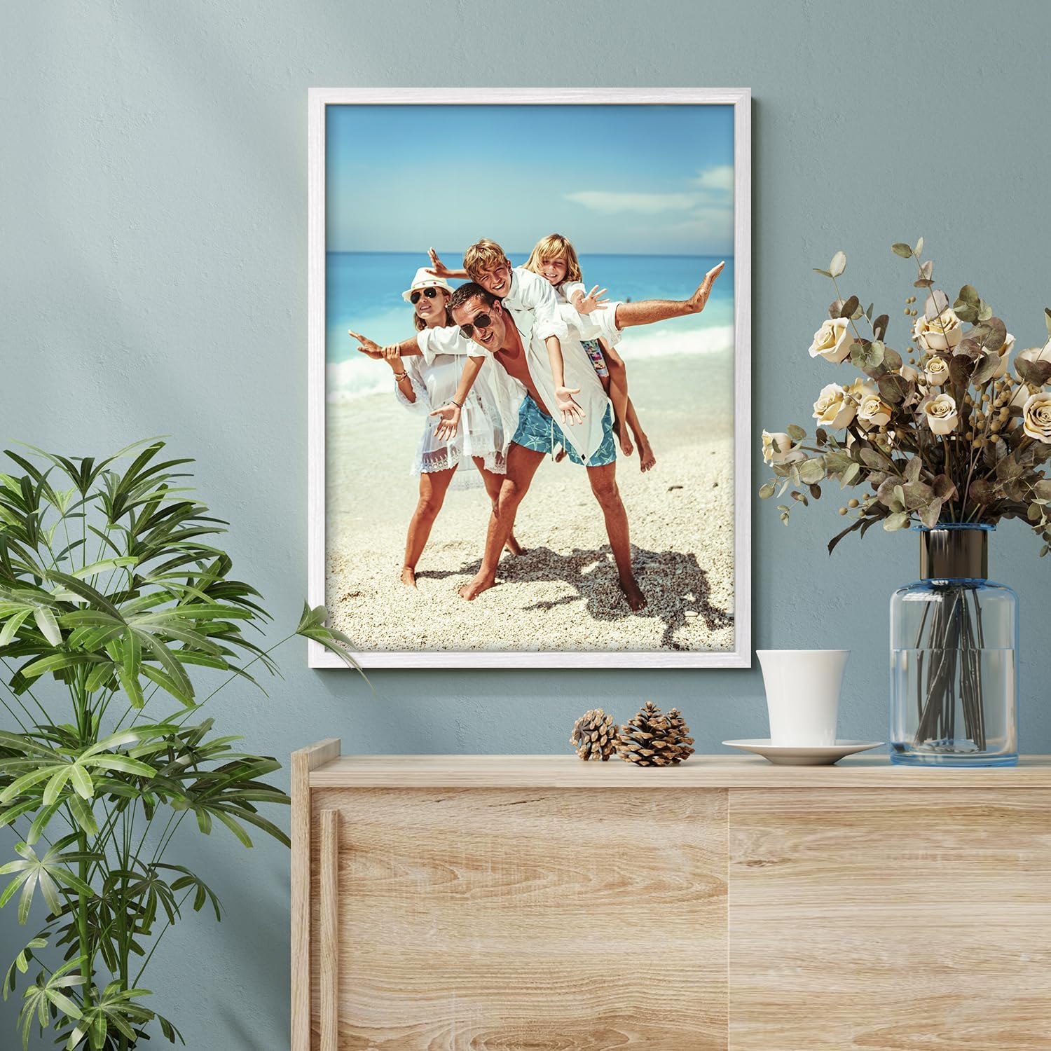 Wall26 Custom Framed Poster - Stylish Canvas Wall Art for Living Room or Bedroom | 12"x16" White