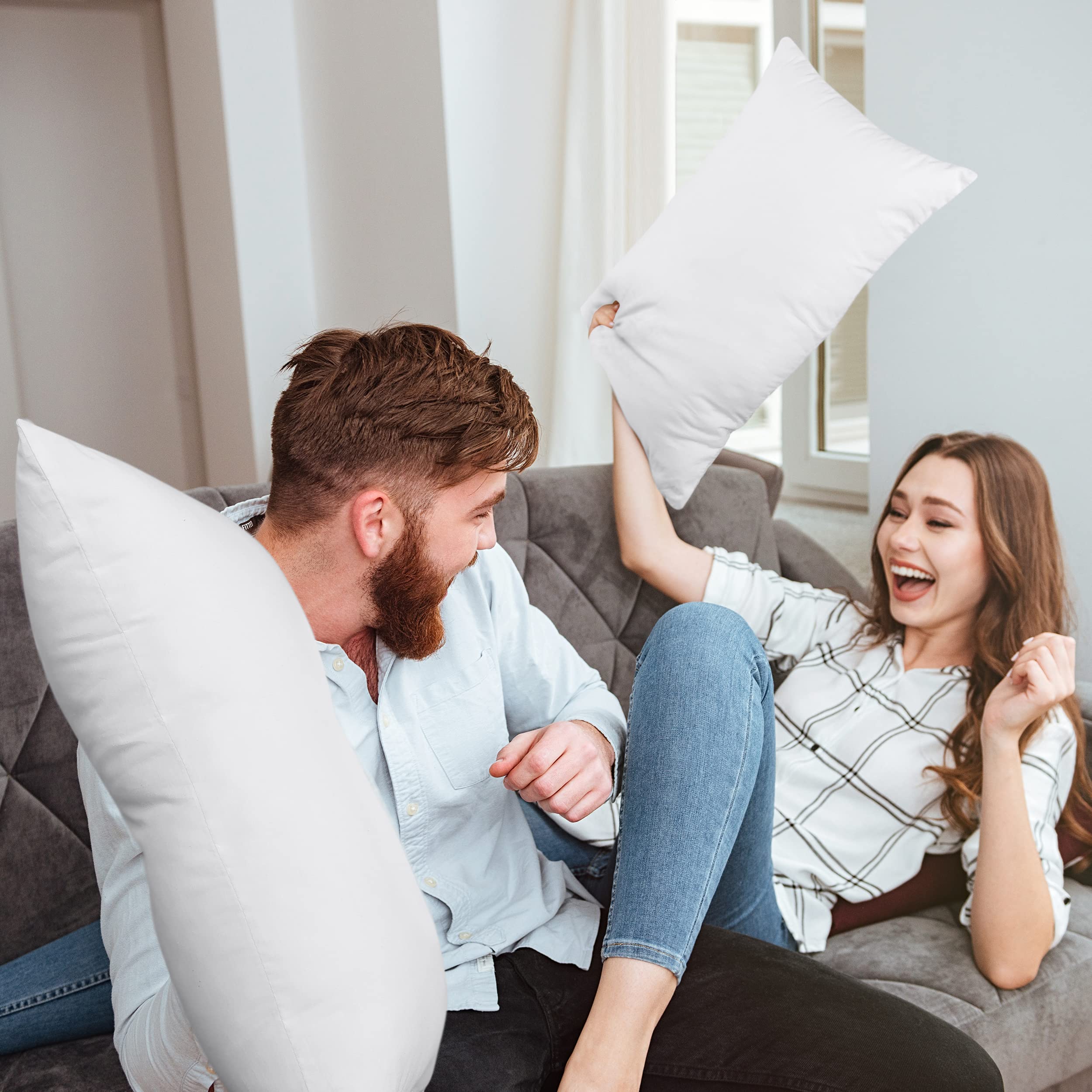 Utopia Bedding 20x26 Pillow Inserts, Set of 2, White – Indoor Decorative Throw Pillows for Bed, Sofa & Couch – Soft, Supportive & Fluffy Cushion Inserts