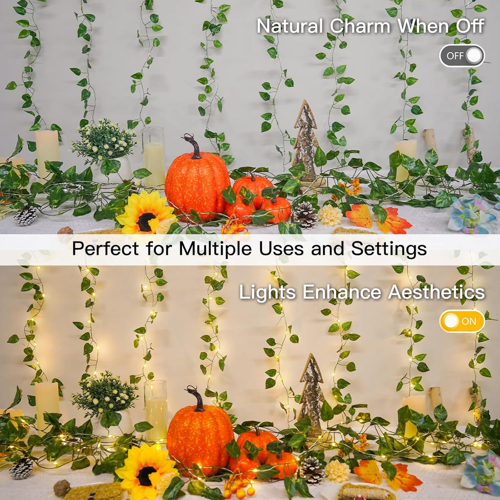Suddus Vines with Lights - 200 LED Fairy String Lights with Remote | 6.5ft x 6.5ft for Indoor & Outdoor Decor