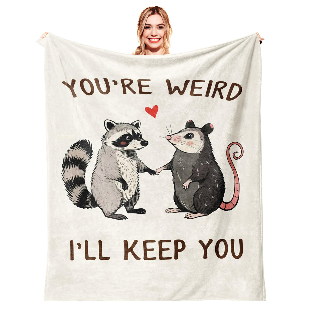 Hibolen Best Friend Birthday Gifts for Women Blanket 50"x60", Friendship Gifts for Women, Birthday Gifts for Woman Friendship, Bestie/Soul Sister Present, Raccoon and Opossum Throw
