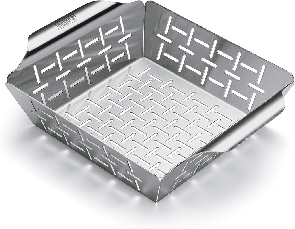 Weber Style Stainless Steel Vegetable Basket - Durable Grill Accessory for Side Dishes | Fits All Weber Grills, Silver