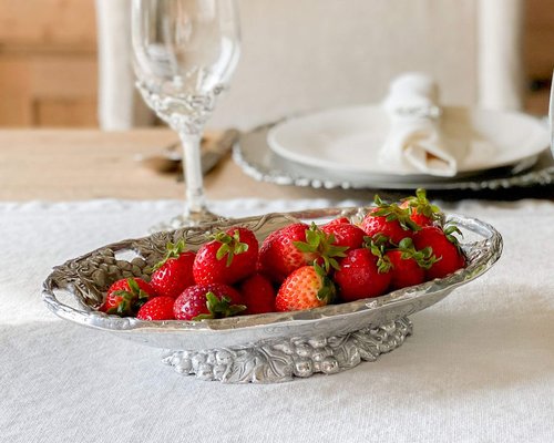 Arthur Court Designs Aluminum Grape Footed Side Dish Server 11 inch Long