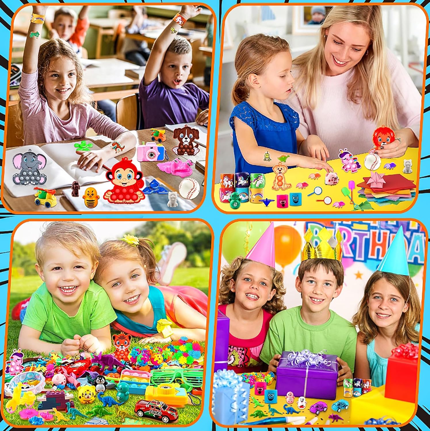 Skiennix 1000 PCS Fidget Toys Bulk - Ideal Party Favors, Classroom Prizes & Birthday Gifts
