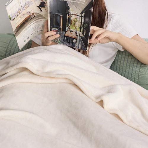 Bedsure GentleSoft Fleece Bed Blanket - Soft, Lightweight, Plush Cream Luxury Blanket | Full Size 84x90 Inches