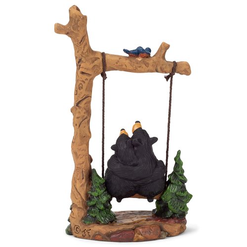 DEMDACO Bearfoots by Jeff Fleming Love Birds Midnight Black 9 x 6 Hand Cast Resin Stone Collectible Tabletop Figurine