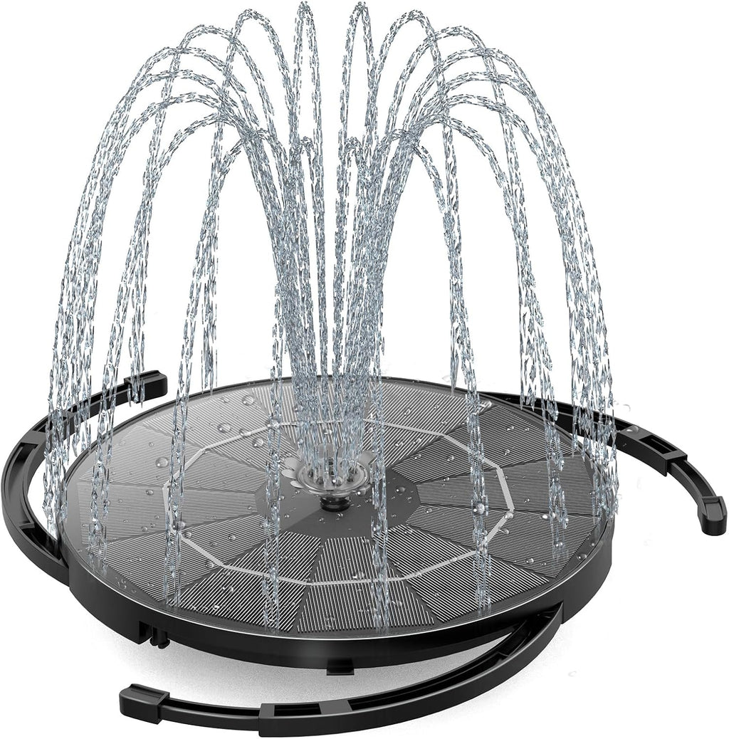 AISITIN Solar Fountain Pump - DIY Water Feature with 6 Nozzles & 3.9ft Cord | Perfect for Bird Baths & Gardens