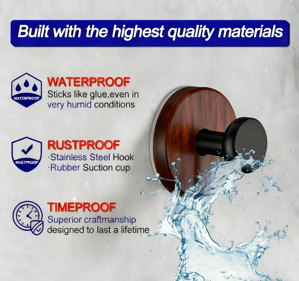 seebemxx Suction Cup Hooks for Shower, 9 PCS Waterproof Towel Hooks for Bathroom Window Glass Door Adhesive Hooks, Bath Robe Looafh Wreath Hooks for Hanging, No Drill Removable & Reusable