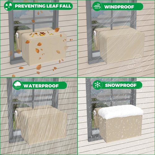 Forestchill 2 Pcs Window Air Conditioner Cover, Compatible with Midea U-shaped Window AC Units, Upgraded Insulated Outdoor & Indoor Window AC Covers Set, Full Coverage and Weatherproof for Winter