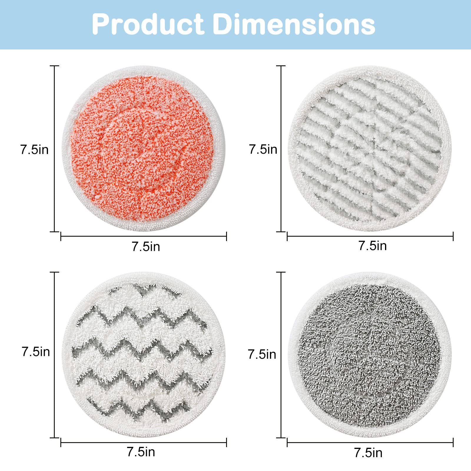 10 Pack Upgraded S7001 Pads Replacement Steam Mop Pads for Shark S7001 S8201 S7201 S7000 S7000AMZ S8001 S7005 S7020 Series Steam Mop Pads,Steam & Scrub All-in-One Scrubbing Mop Pads,Part #: XKITP7000