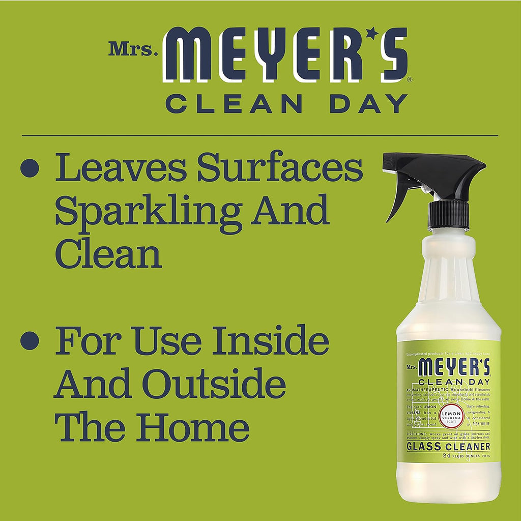 Mrs. Meyer's Clean Day Mirror & Window Cleaner - Lemon Verbena, 24 Fl Oz | Ideal for Indoor & Outdoor Glass