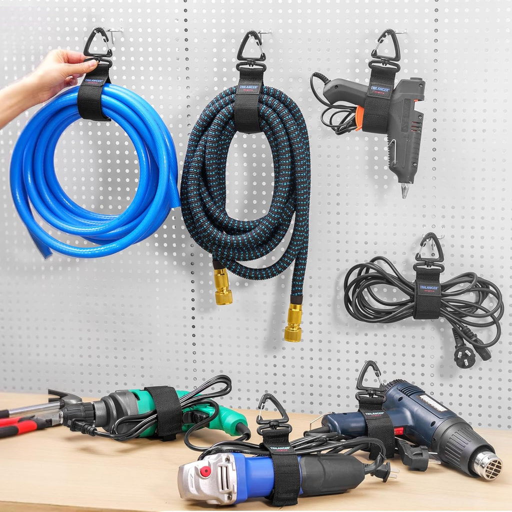 Trilancer Heavy Duty Storage Straps - 10-Pack Hook-and-Loop Cord Organizer for Cables & Wires