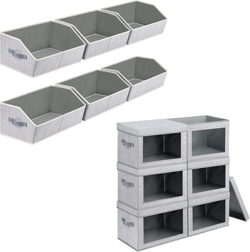 Homsorout Closet Organizers - Large Fabric Storage Bins with Handles | 6-Pack Shelf Organizer