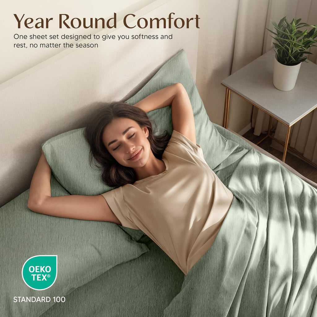 Utopia Bedding Queen Size Sheet Set - Soft, Breathable Microfiber | 4-Piece in Heather Sage