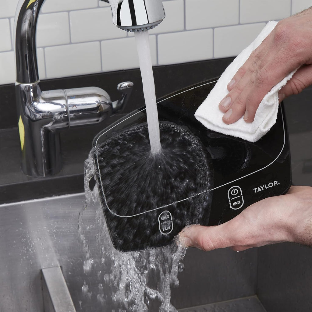 Taylor Waterproof Digital Kitchen Scale - 11 Pounds Capacity | Sleek Black Design