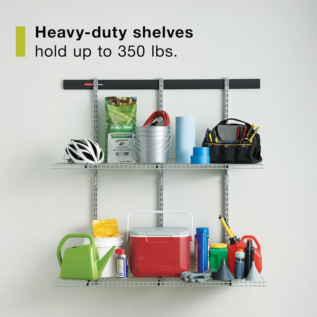 Rubbermaid Fasttrack Rail Storage - 3-Shelf Kit for Home & Garage Organization | 36"x12", 350 lbs Capacity
